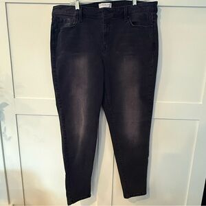 Lane Bryant Grey Black Super Stretch Skinny Jeans Jeans - 18 R